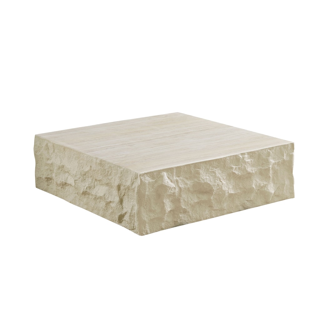 Fiberglass Square Center Coffee Table,35.43''Vintage Table,Imitation Stone Table Front Of The Sofa,Coffee Table