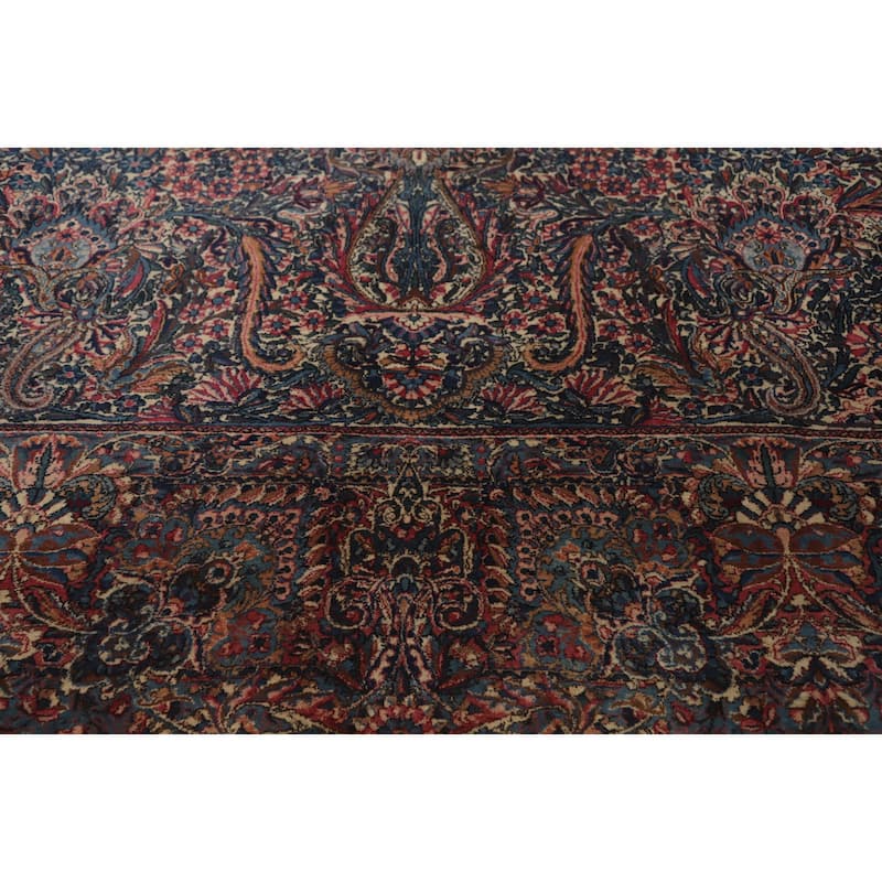 Hand Knotted Oriental 100% Wool Carpet Traditional Floral Beige & Ivories Kerman Area Rug - 15' 4'' X 9' 1''