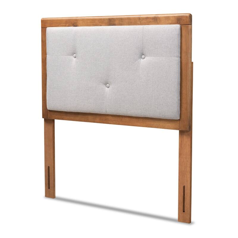 Abner Modern and Contemporary Fabric and Wood Headboard-Light Grey