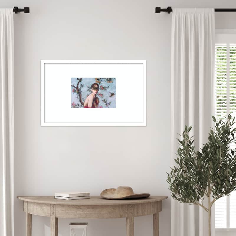 Veiled in Crimson by Karenina Fabrizzi Wood Framed Wall Art Print