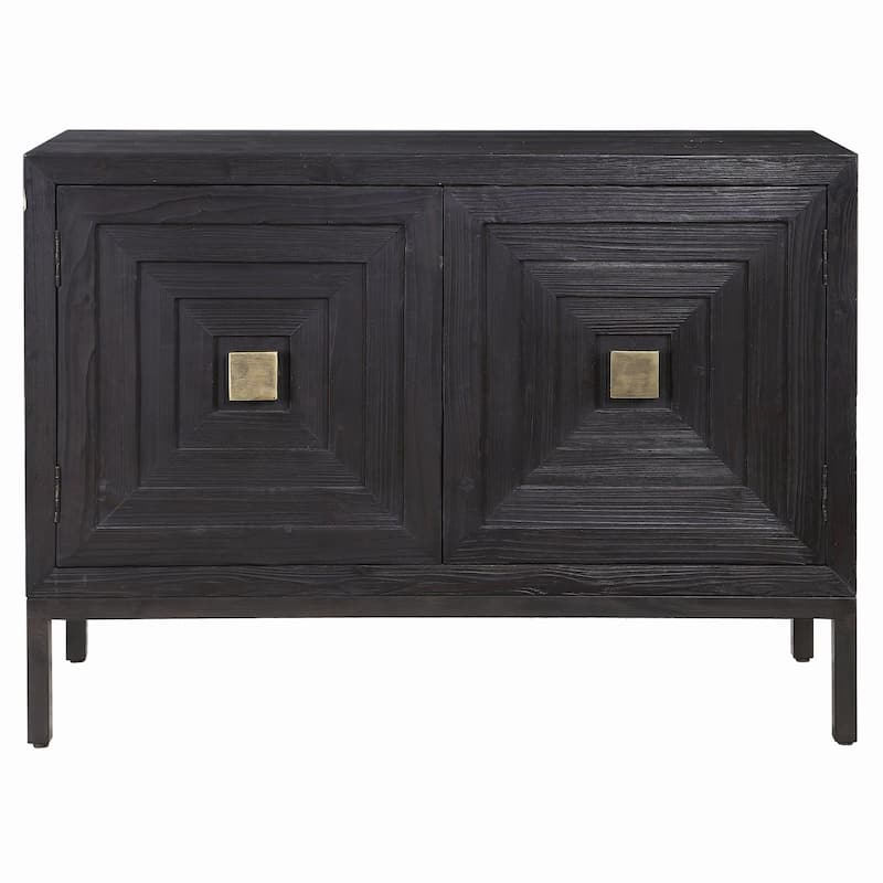 Uttermost Aiken 44" Wide Fir Accent Cabinet - Dark Ebony