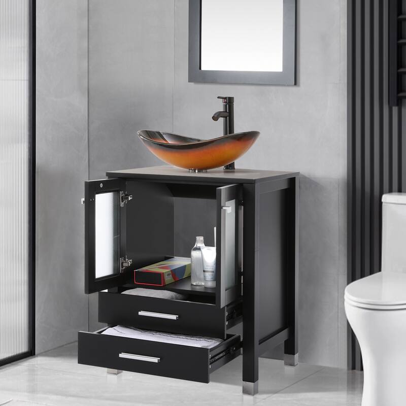 24" Bathroom Vanity with Sink Set Storage Cabinet Combo