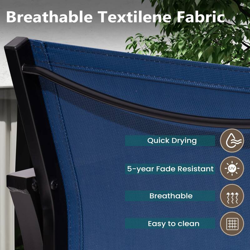 Outdoor Indoor Aluminum Swivel Patio Bar Stools Dining Chairs with Sunbrella Fabric