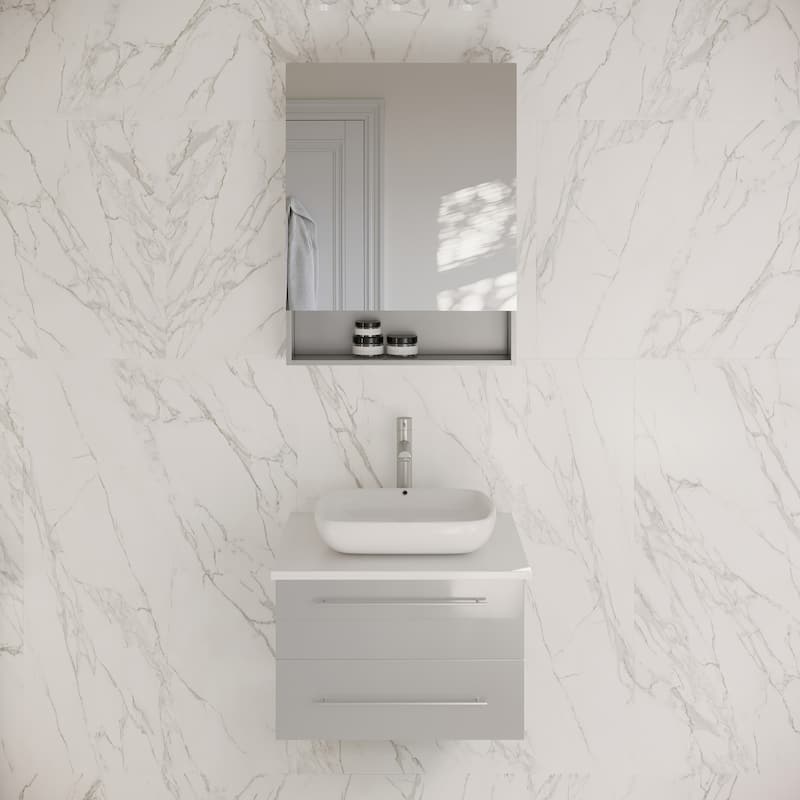 Fresca Lucera 30" Wall Mounted Single Basin Vanity Set with Cabinet,