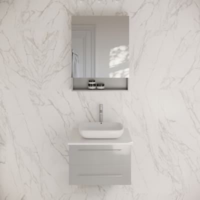Fresca Lucera 30" Wall Mounted Single Basin Vanity Set with Cabinet,