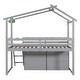 preview thumbnail 9 of 13, Grey Twin Pinewood Loft Bed with Fence and Storage