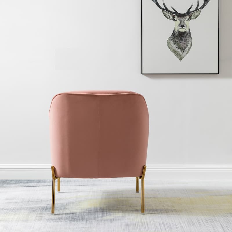 Marina Modern Velvet Accent Chair with Golden Legs Set of 2 by HULALA HOME
