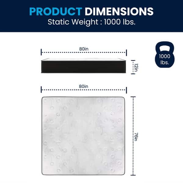 dimension image slide 0 of 4, 12" Hybrid Pocket Spring Mattress, Mattress in a Box - Cooling Mattress