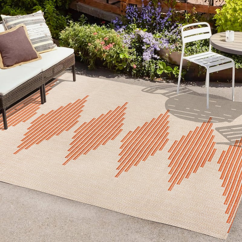 JONATHAN Y Castara Diamond Stripe Indoor/Outdoor Area Rug