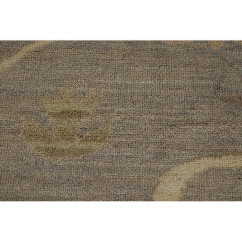 Hand Knotted Oriental 100% Wool Carpet Transitional All-Over Greys & Charcoal Oushak Area Rug - 14' 8'' X 12' 3''