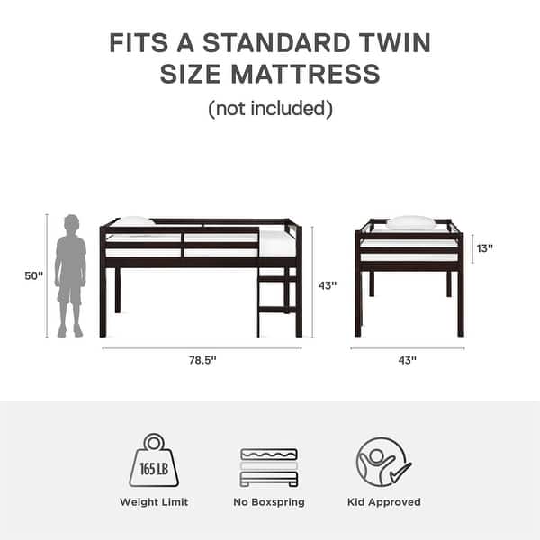 dimension image slide 0 of 3, Avenue Greene Nyro Twin Wooden Loft Bed