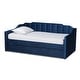 preview thumbnail 7 of 23, Lennon Modern and Contemporary Velvet Fabric Daybed with Trundle Navy - Twin