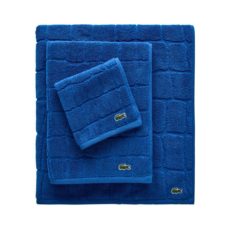 Lacoste Croc Scale Cotton Bath Towel, Hand Towel, and Washcloth