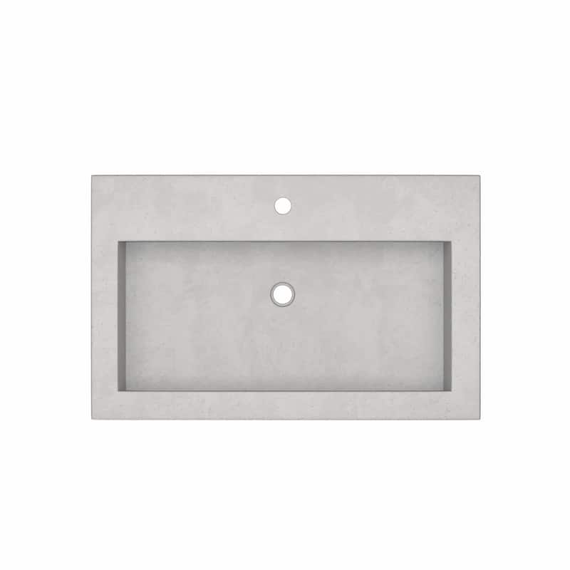 30" NativeStone Trough Drop-in Rectangular Bathroom Sink