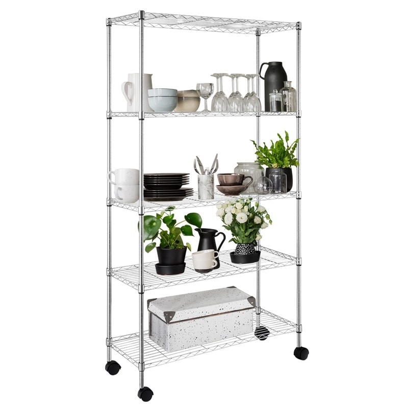 E-Z Roll Wheeled Wire Rack and Dispenser - Compact and Light-weight design