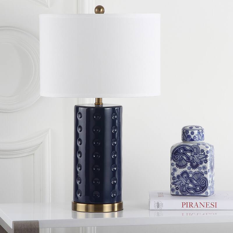SAFAVIEH Lighting 26-inch Navy Roxanne Table Lamp (Set of 2)