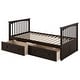 preview thumbnail 66 of 86, Full or Twin Bunk Bed with Safety Guardrail & 2 Storage Drawers, Convertible Beds Wood Slat Support Bunk Bed