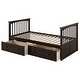preview thumbnail 8 of 15, Twin Bunk Bed with 2 Storage Drawers, Convertible Solid Wood Bed Frame w/ Ladder & Full Length Guardrails, Detachable Bunk Beds