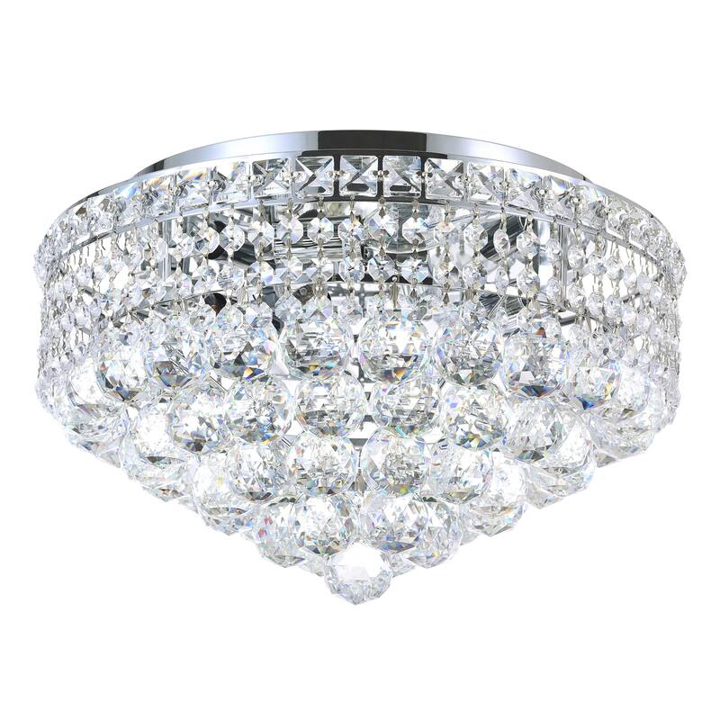 Luminous 5 Light Flush Mount With Chrome Finish