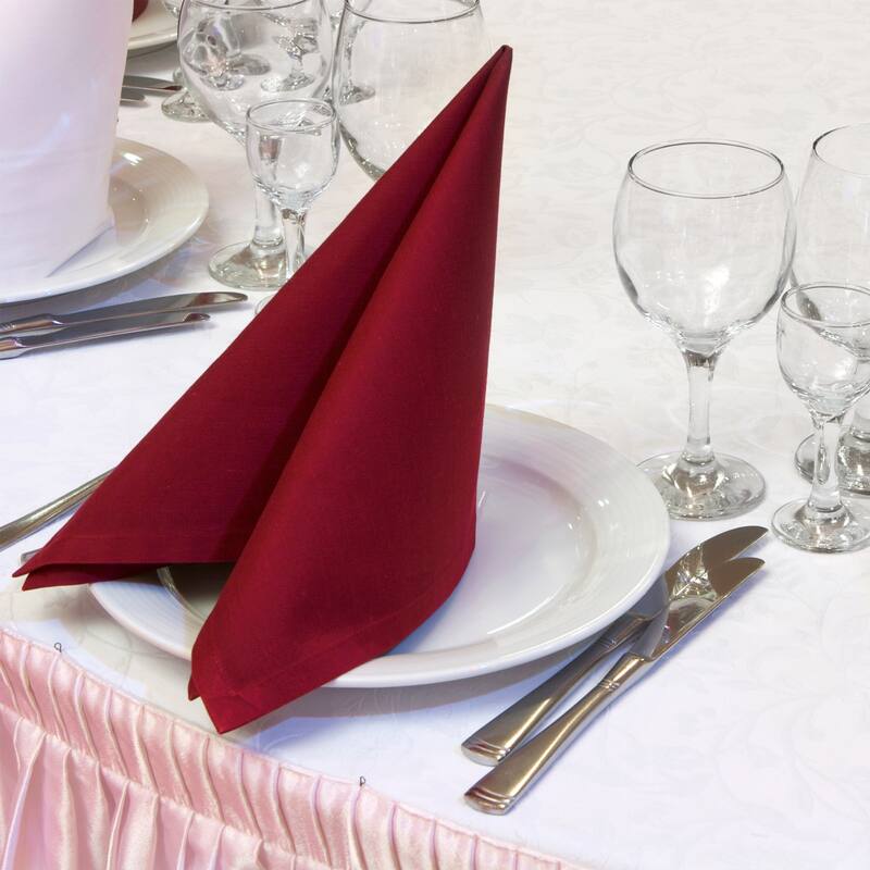12pcs Satin Table Napkins Polyester Square Bright Table Napkin 20"x20"