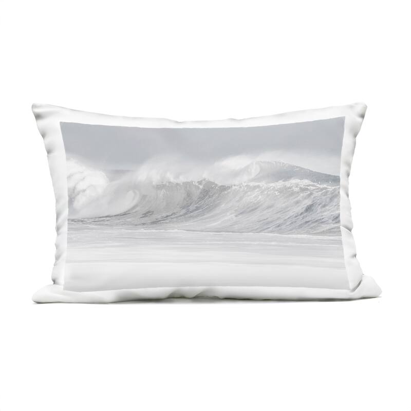 Stupell Cresting Beach Wave Printed Outdoor Throw Pillow Design by Maggie Olsen - Accent - Polyester - Grey - Single