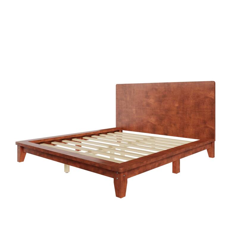 Roomfitters Full/Queen/King Size Wood Platform Bed with Headboard and Slat Support
