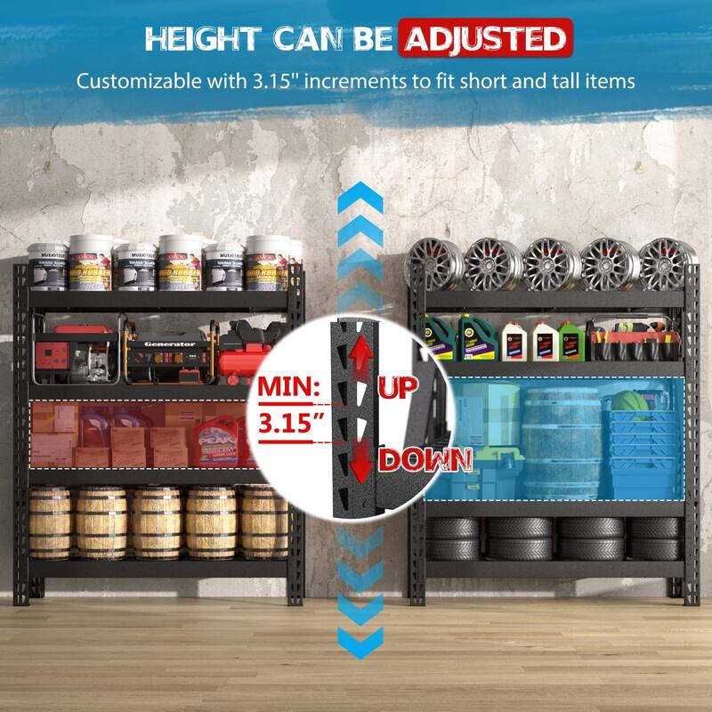 VEIKOUS Heavy Duty Metal Shelving Unit, 9000LBS Capacity, Adjustable Garage Storage Shelves for Pantry & Garage Organization