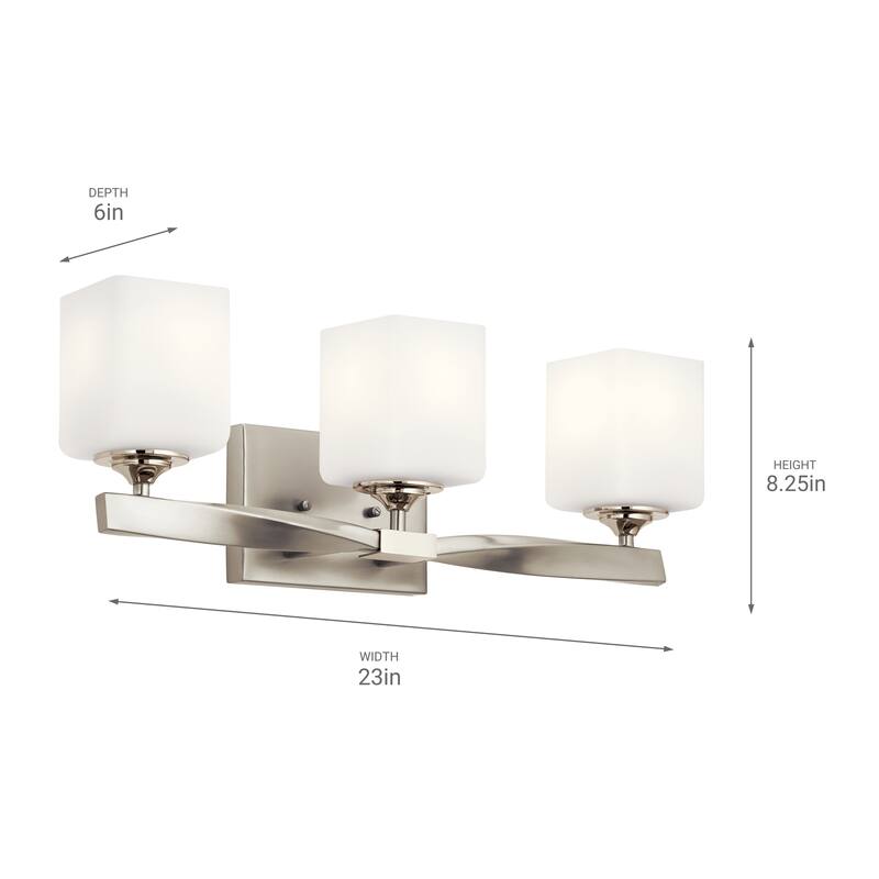 Kichler Lighting Marette 3-Light Vanity Light Brushed Nickel