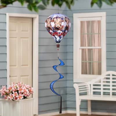 55" Patriotic Highland Cow Balloon Spinner