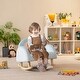 preview thumbnail 3 of 8, Toddler Rocking Chair with Solid Rubber Wood Frame Soft Velvet Cover-Blue - 19.5"L x 18"W x 17.5"H