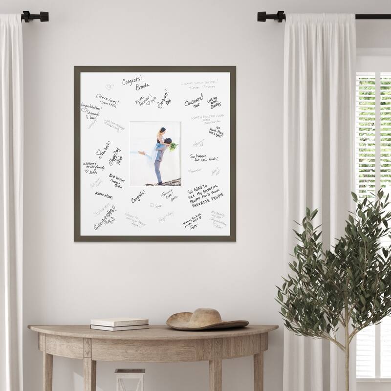 Svelte Signature Mat Picture Frame - Autograph Photo Frame Guest Book Alternative for Weddings, Graduations, or Retirement