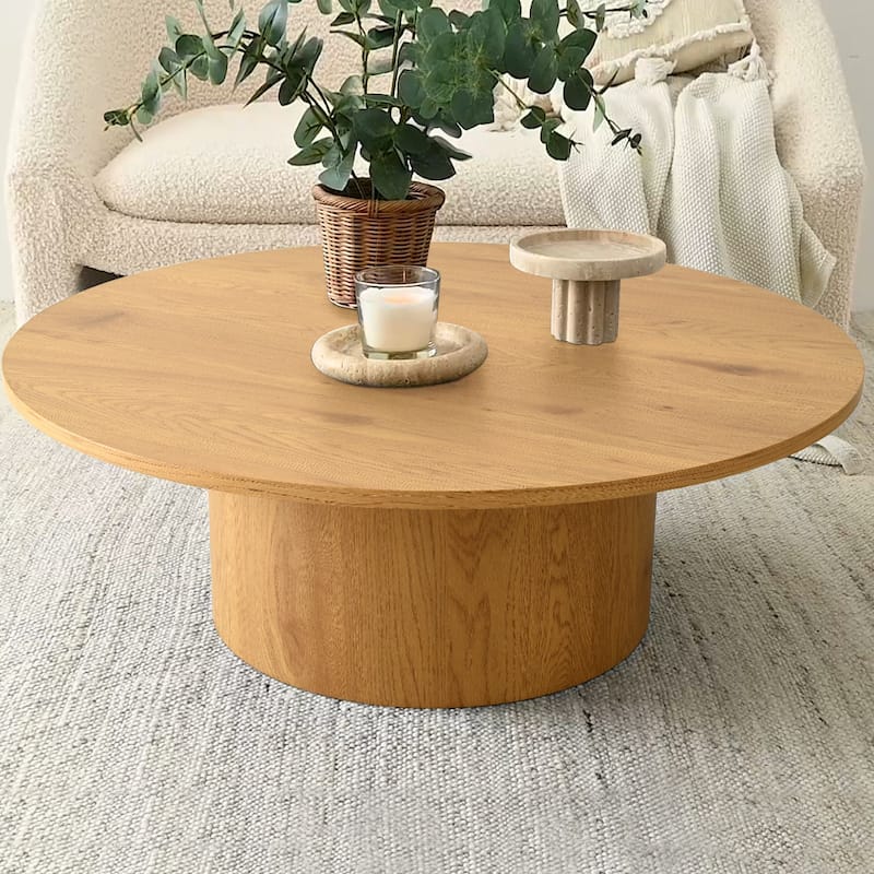 Pedestal 40" Coffee Table - Oak