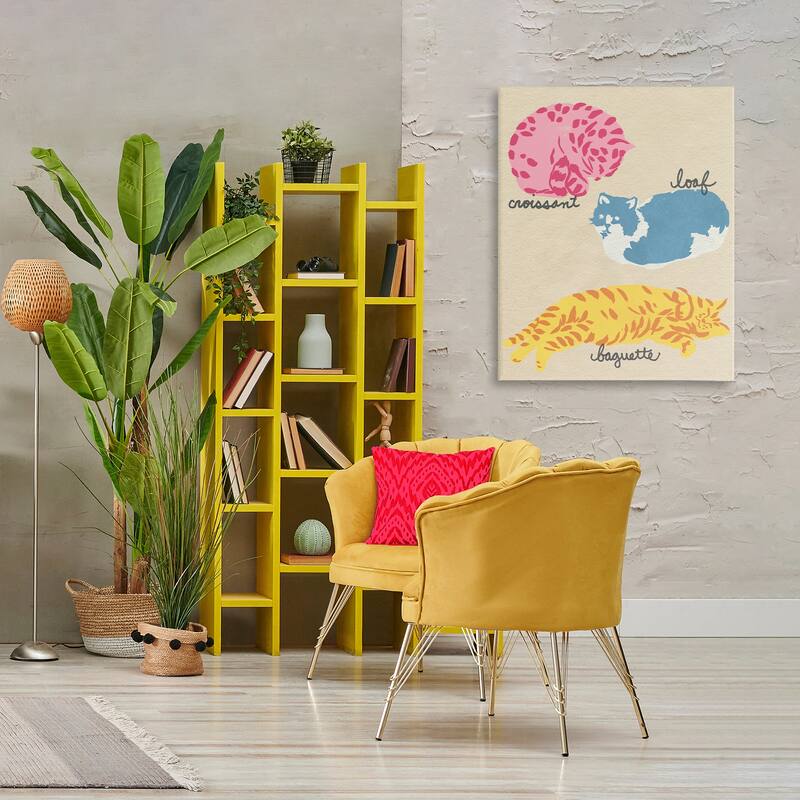Stupell Funny Relaxing Cat Shapes Canvas Wall Art Design By June Erica Vess