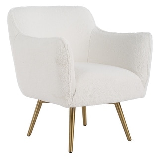 Uttermost Oasis White Swivel Chair - 32" H x 29.5" W x 33.5" D