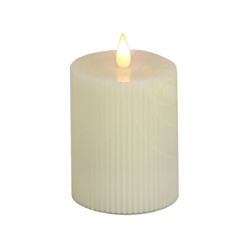 HGTV Home Collection 6 in Georgetown Real Motion Flameless Candle With Remote, Ivory, LED - 6 in
