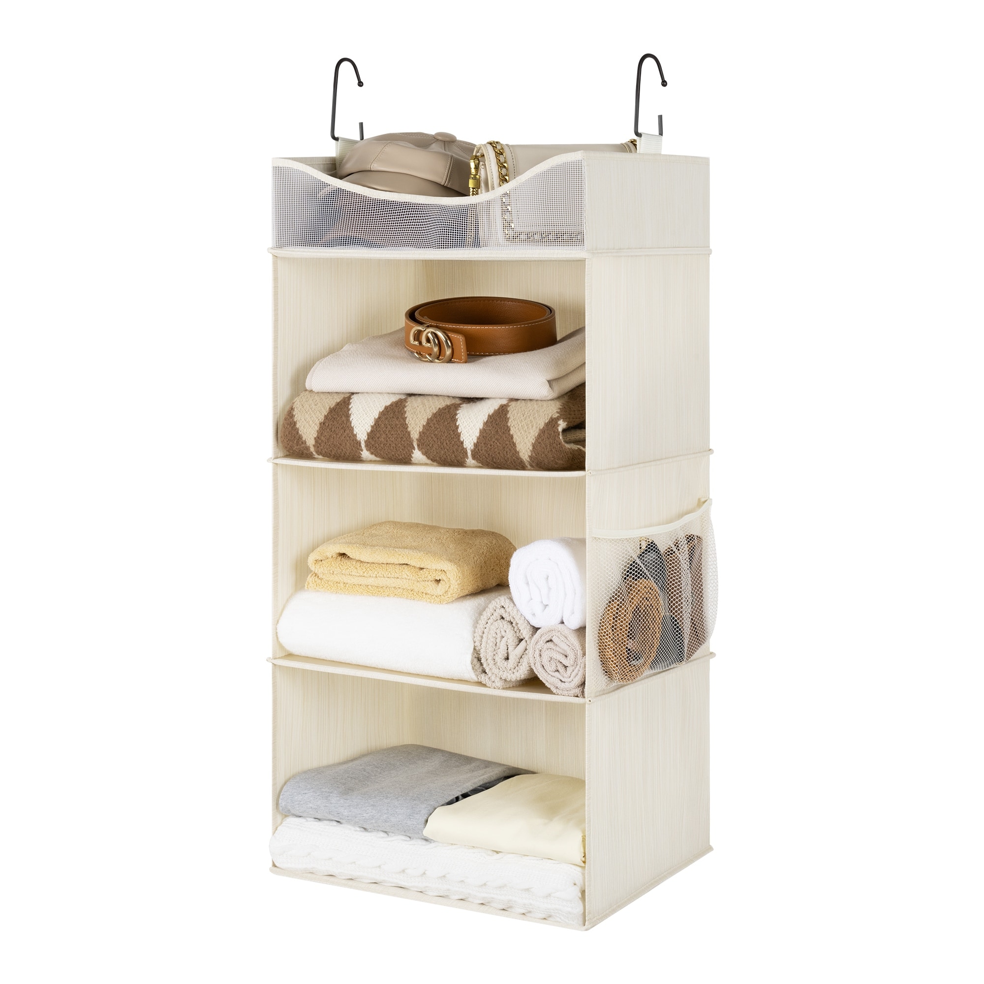 3-Shelf Hanging Closet Organizer, Hanging Closet Shelves with Top Shelf - 12"D x 15.75"W x 31"H
