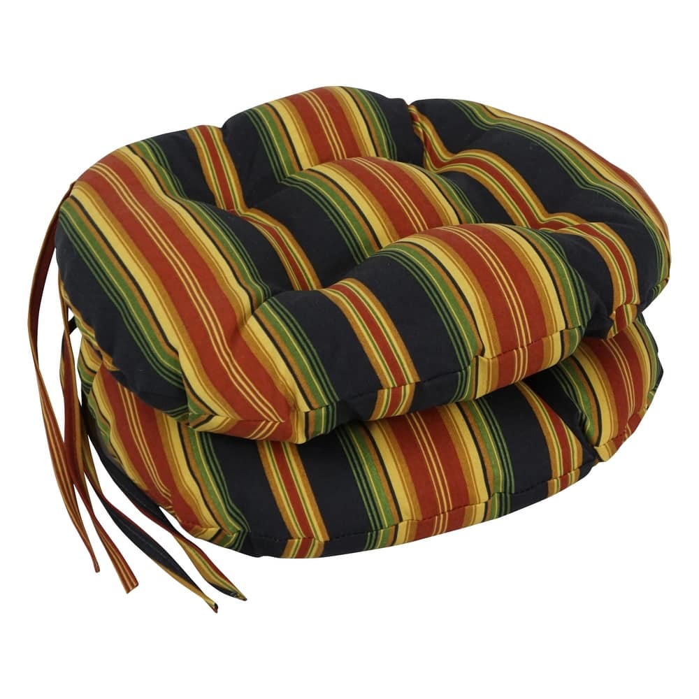 16-inch Round Tufted Indoor/Outdoor Chair Cushions (Set of 2) - 16"