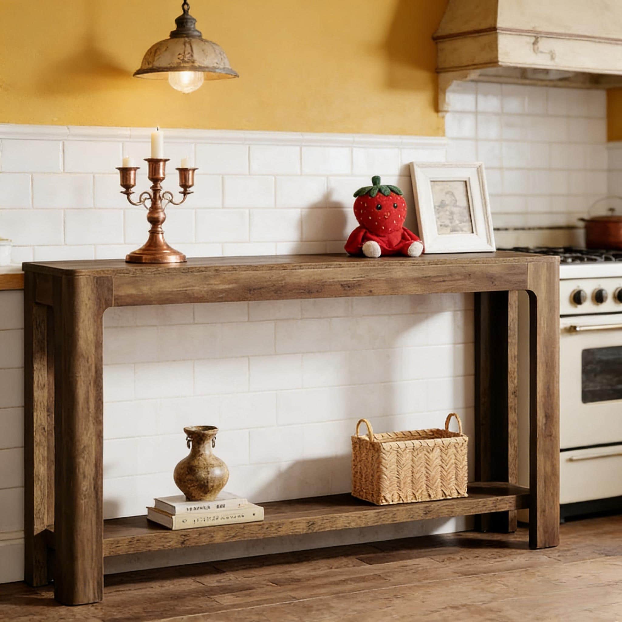 Compact Entrance Table, Natural Style Console Table, Sofa Table