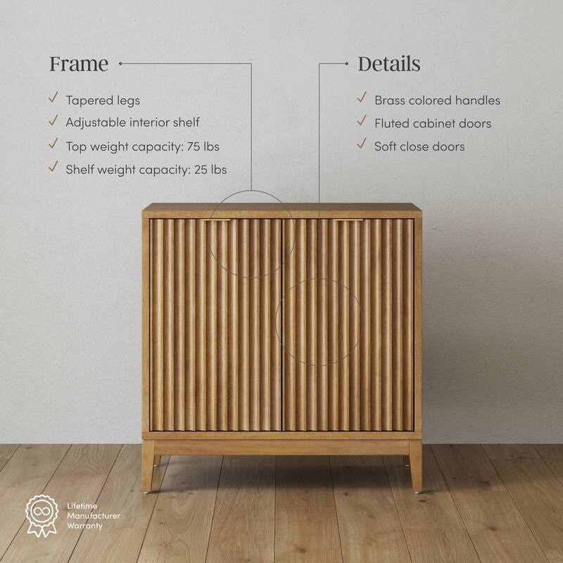 Jasper Modern Sideboard, Kitchen Storage Cabinet with Fluted Doors