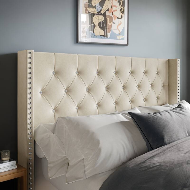 Clayfell Gretna Wingback Tufted Upholstered Headboard