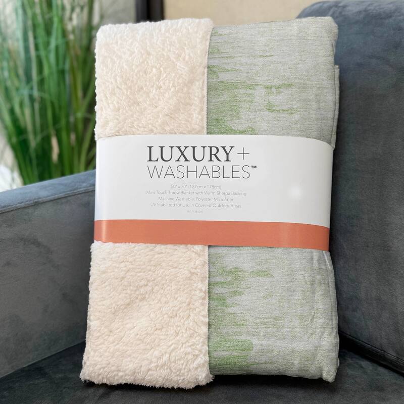 Premium Machine Washable Abstract Contemporary Sherpa Throw Blanket