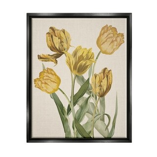 Stupell Antique Yellow Tulips Framed Floater Canvas Wall Art Design by ...