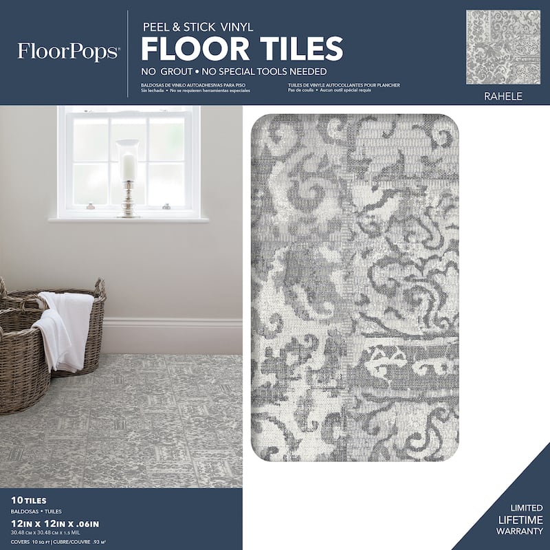 FloorPops Rahele Peel & Stick Floor Tiles