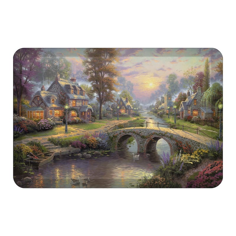 Thomas Kinkade Sunset on Lamplight Lane Anti-Fatigue Kitchen Mat - 20" x 30"