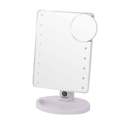 Pursonic LED Dimmable Touch Vanity Mirror With Detachable Mirror White