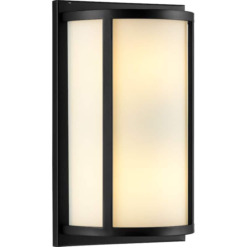 Parkhurst Collection Two-Light Matte Black Etched Glass New Traditional Wall Sconce - 7.5 in x 4 in x 12 in