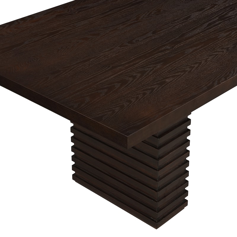 95-Inch Wood Dining Table with Double Pedestal Base, Seats 8-10