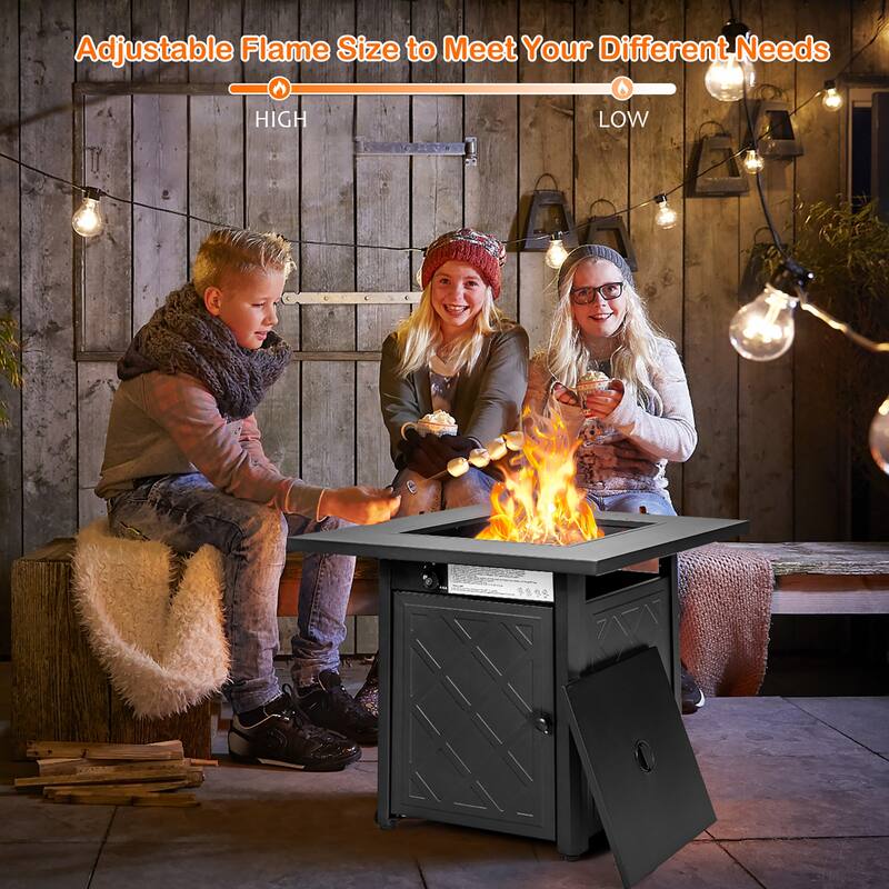 28'' Propane Fire Pit Table 50,000 BTU Patio Square Gas Fireplace