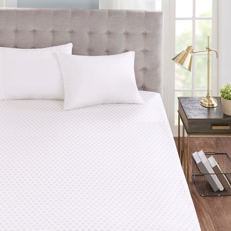 Madison Park 3-inch Gel Memory Foam Dust Mite Repellent and Anti-microbial Mattress Topper - White