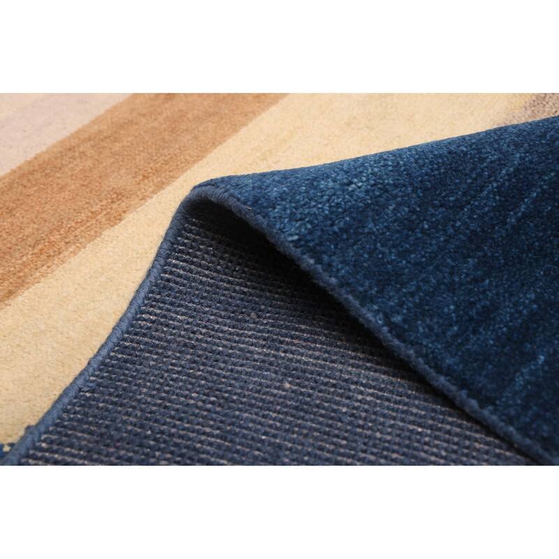 ECARPETGALLERY Hand-knotted Peshawar Ziegler Dark Blue Wool Rug - 5'0 x 6'9